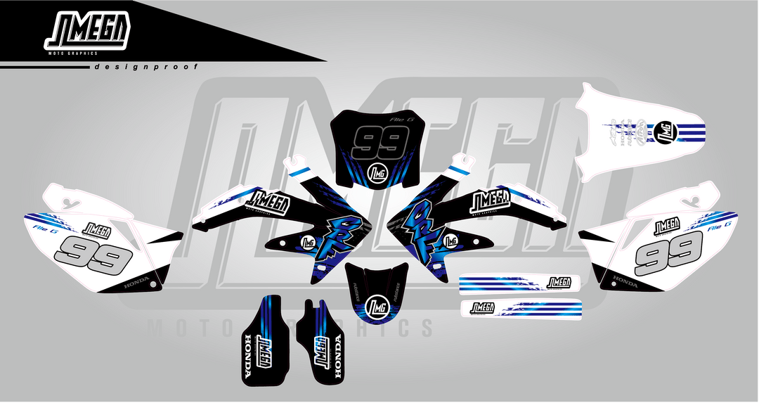 honda cr crf blue steel graphics kit