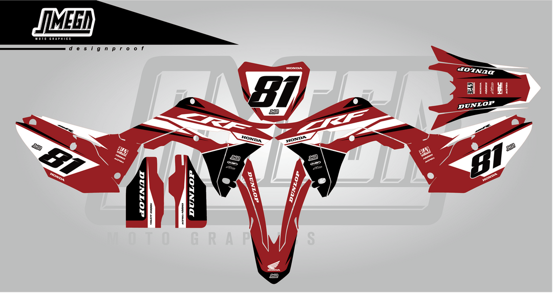 honda cr crf factory red graphics kit