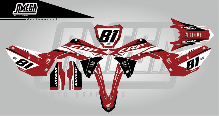 honda cr crf factory red graphics kit