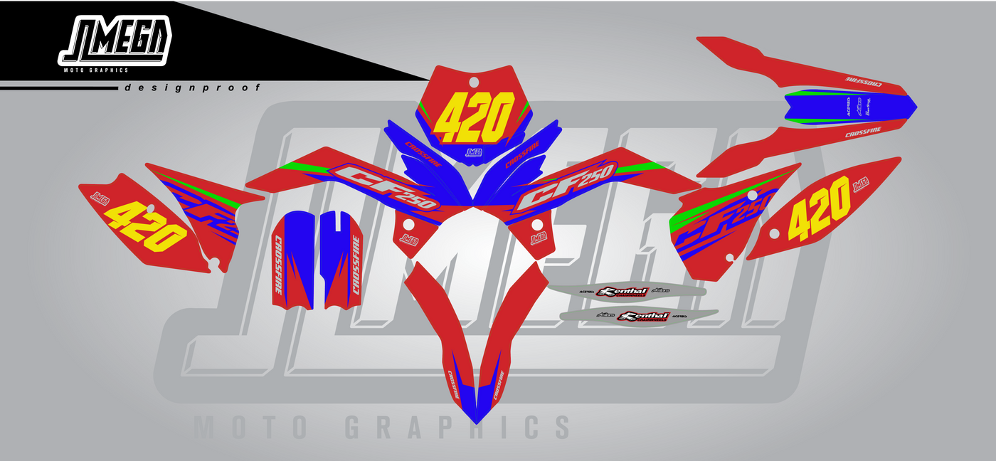 Crossfire Red & Blue Graphics Kit