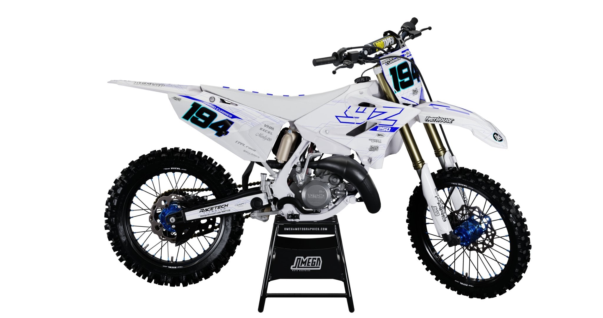 Minty White Graphics Kit – Omega Moto Graphics
