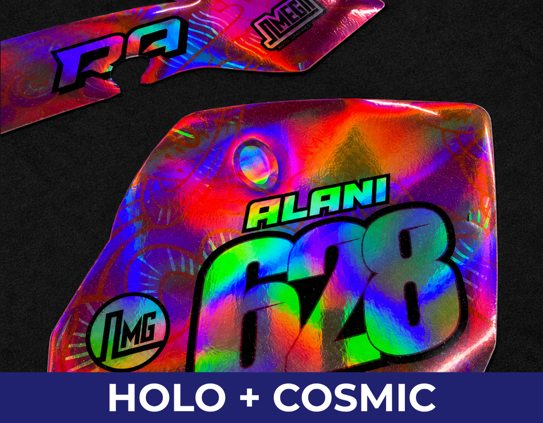 Pink Monster Graphics Kit in Holographic with Cosmic Glitter Laminate