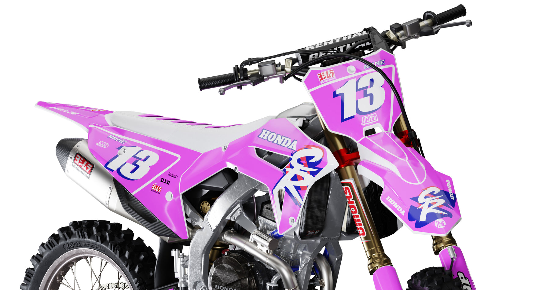 Pink Honda CR Graphics Kit | Omega Moto Graphics