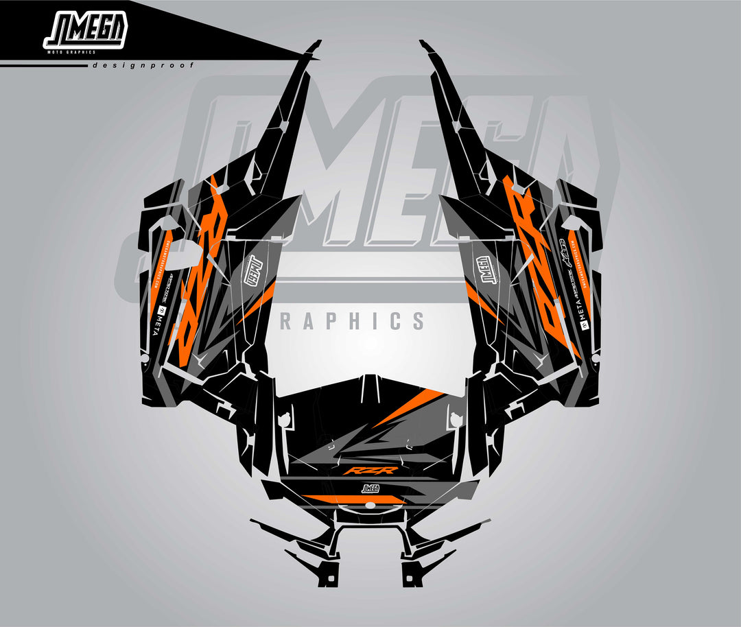 Polaris RZR Orange Graphics Kit Stickers