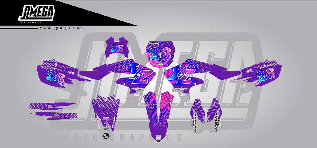 Yamaha Purple Retro Graphics Kit