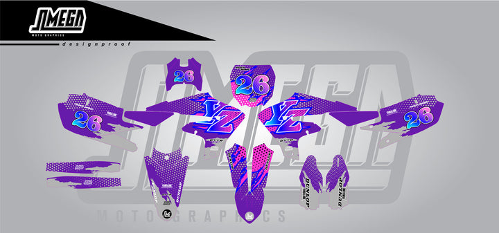 Yamaha Purple Retro Graphics Kit