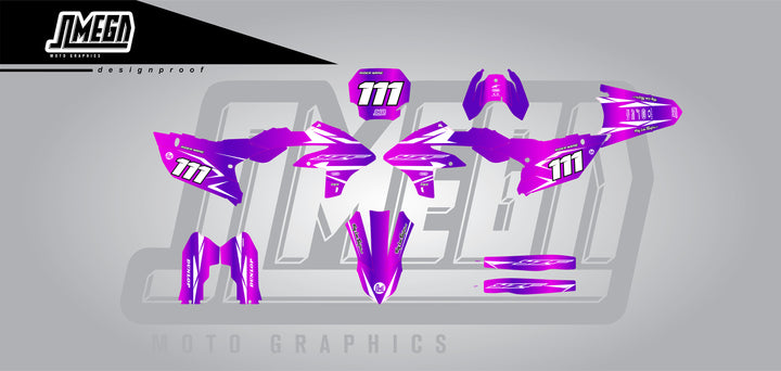 YZ Yamaha Purple Gradient Graphics Sticker Decals Kit