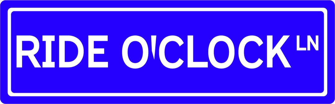 Ride O'Clock Ln - Street Sign
