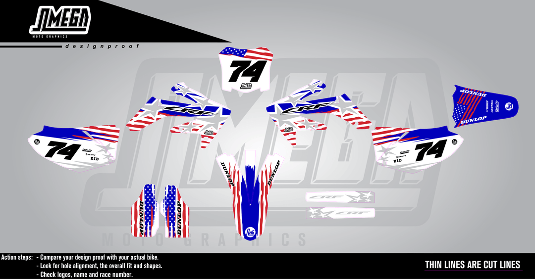 4th of July Inspired Graphics kit for Dirt bikes