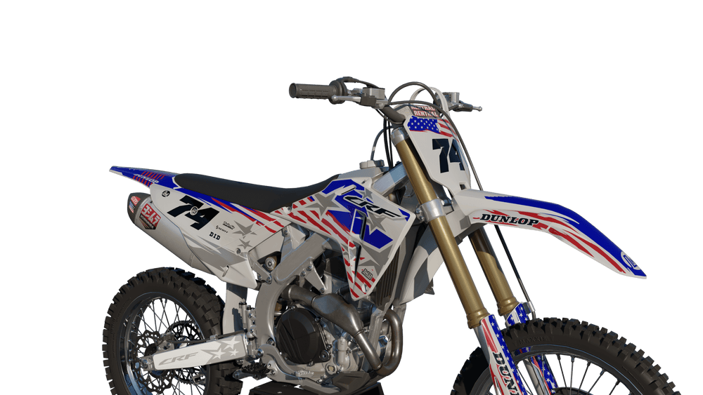 American flag dirt bike graphics kit for Honda CRF