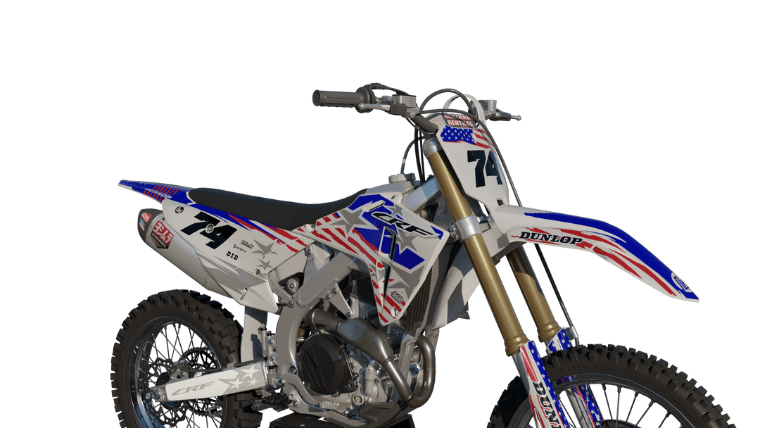 American flag dirt bike graphics kit for Honda CRF