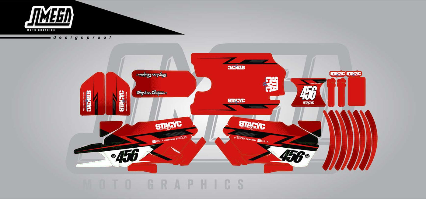 Staycyc Electric Red Graphics Kit Stickers