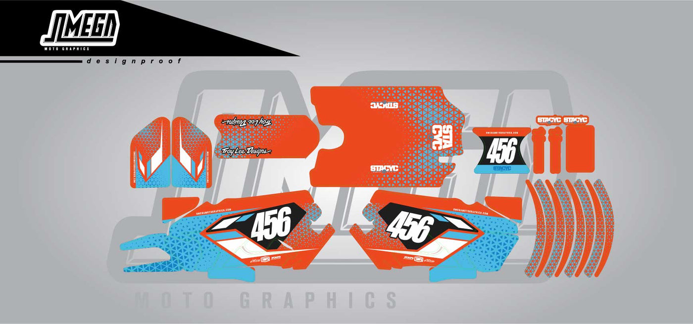 Staycyc Orange and blue Graphics Kit