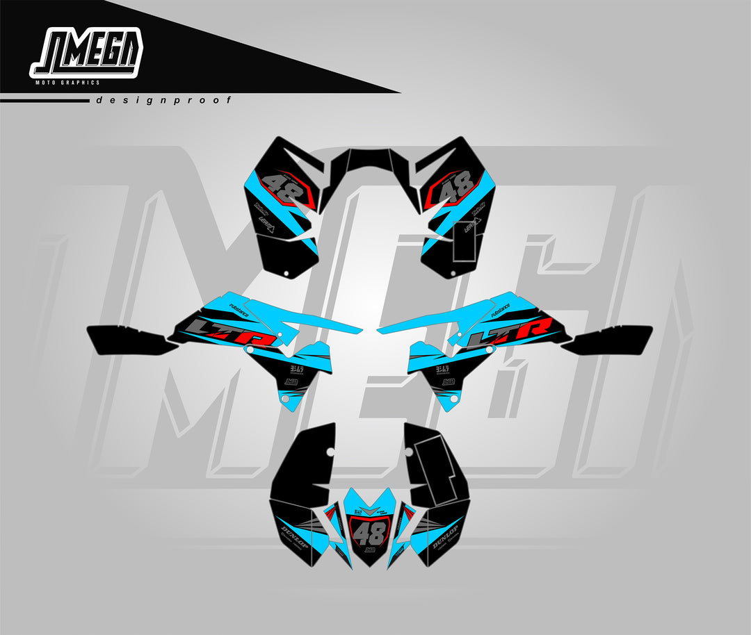 Suzuki LTZ Super Blue Quad Graphics Kit