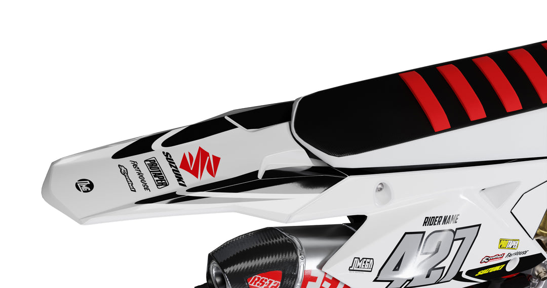 Suzuki White Factory Graphics Kit