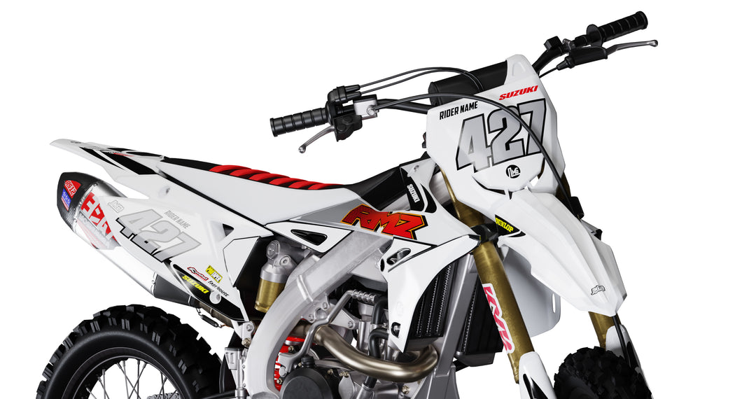 Suzuki White Factory Graphics Kit