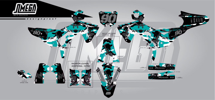Teal Camo Graphics Kit