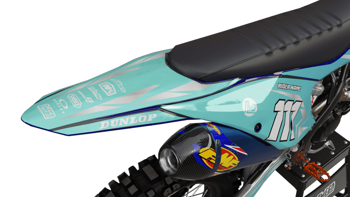 Blue Teal Metal MX Sticker Kit
