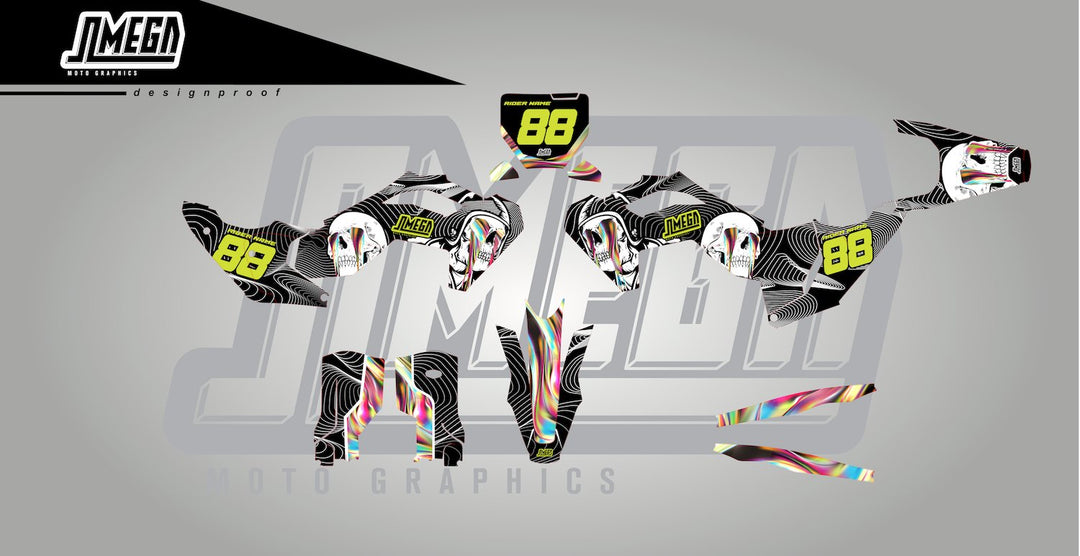 Bright Topo Skulls Graphics Kit