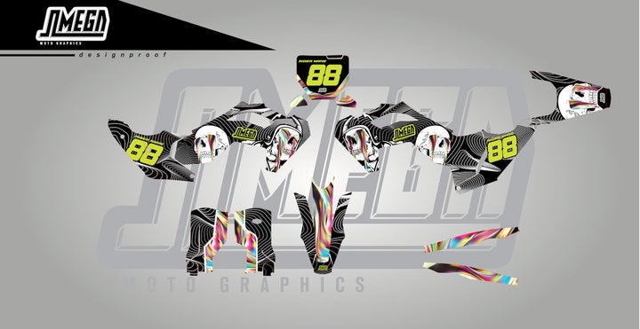 Bright Topo Skulls Graphics Kit