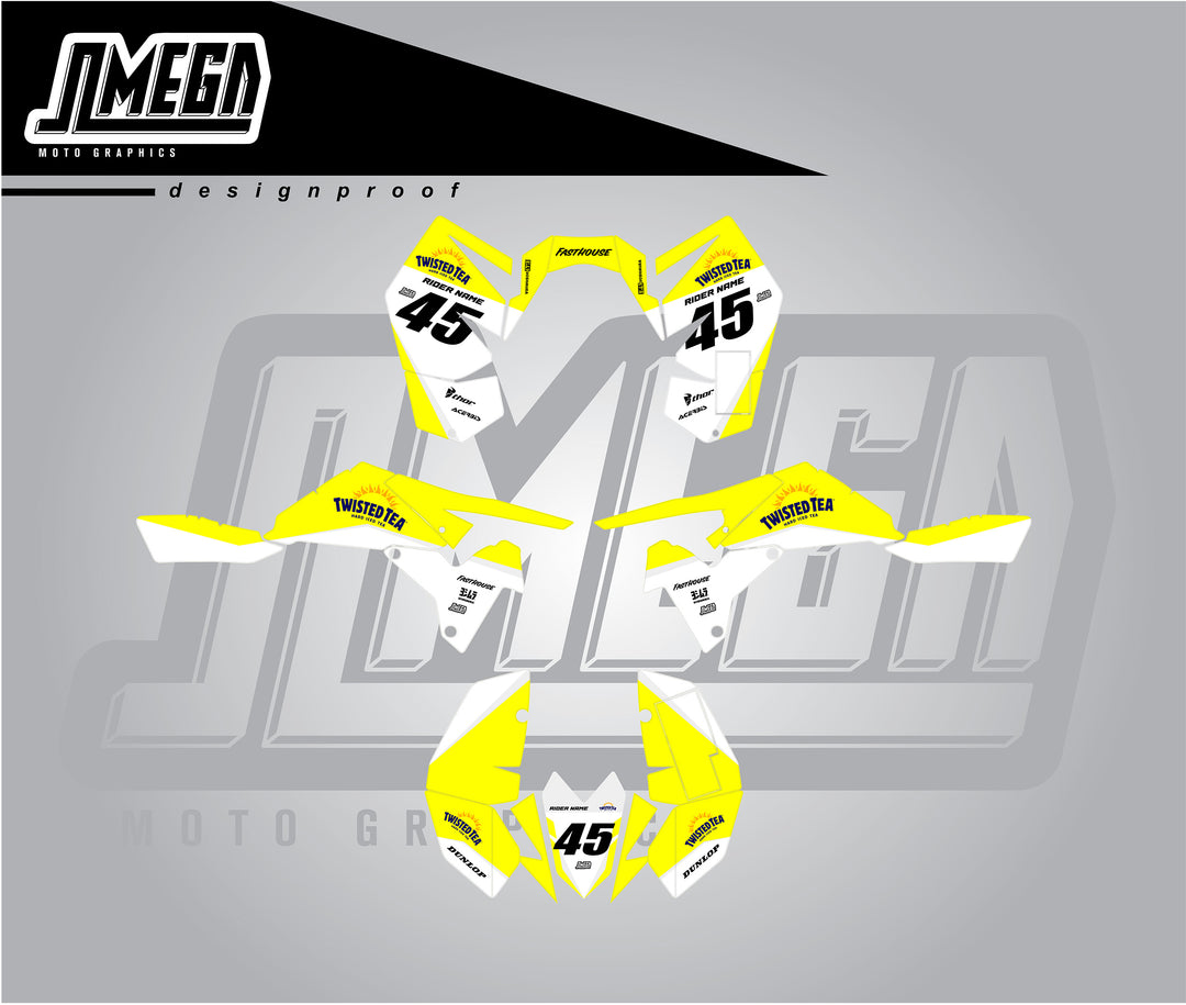 Twisted Tea Quad Graphics Decals Stickers Kit