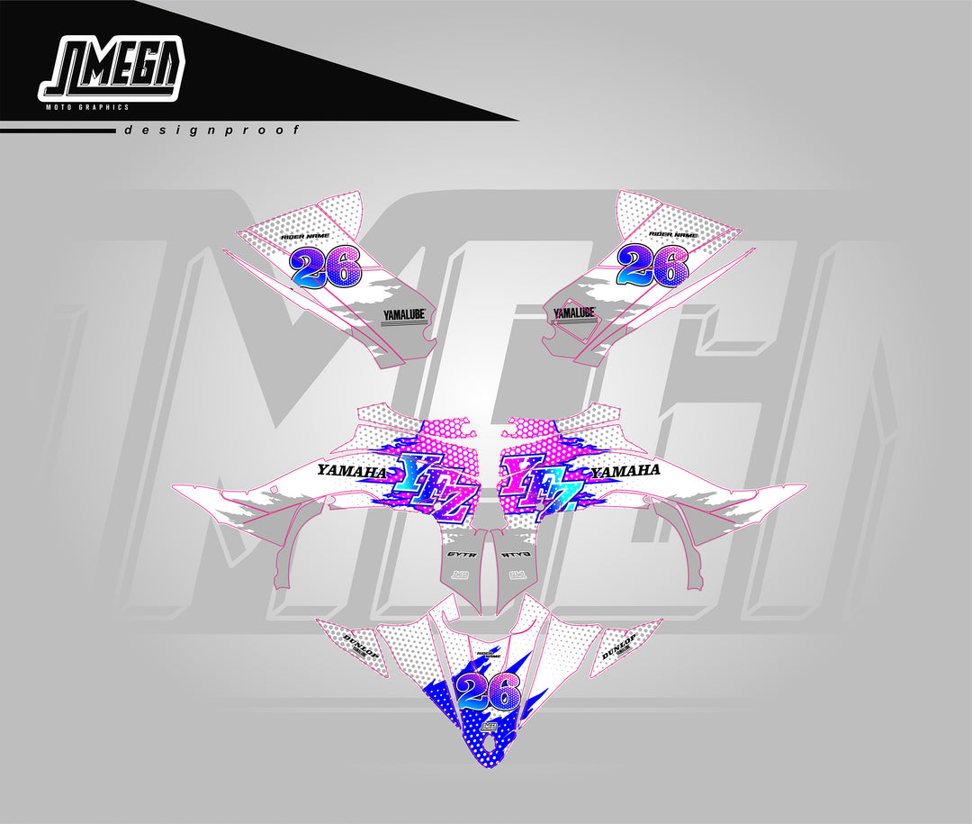 Banshee White Retro Quad Graphics Kit