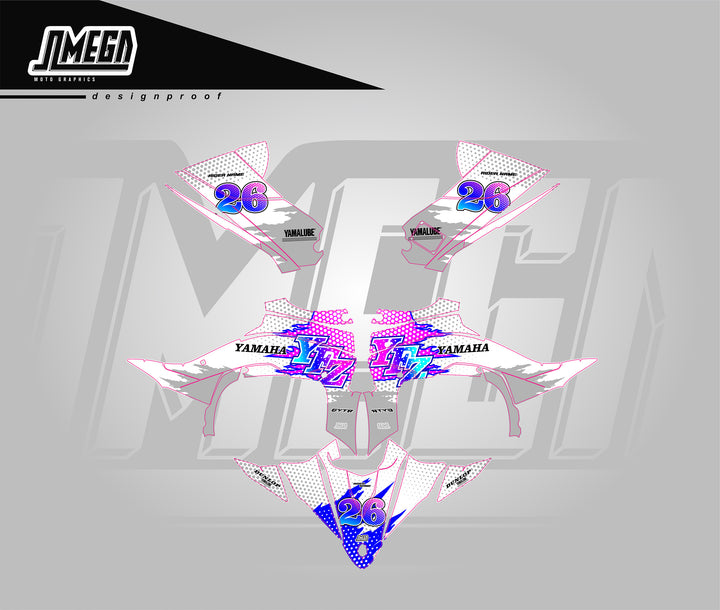 Banshee White Retro Quad Graphics Kit