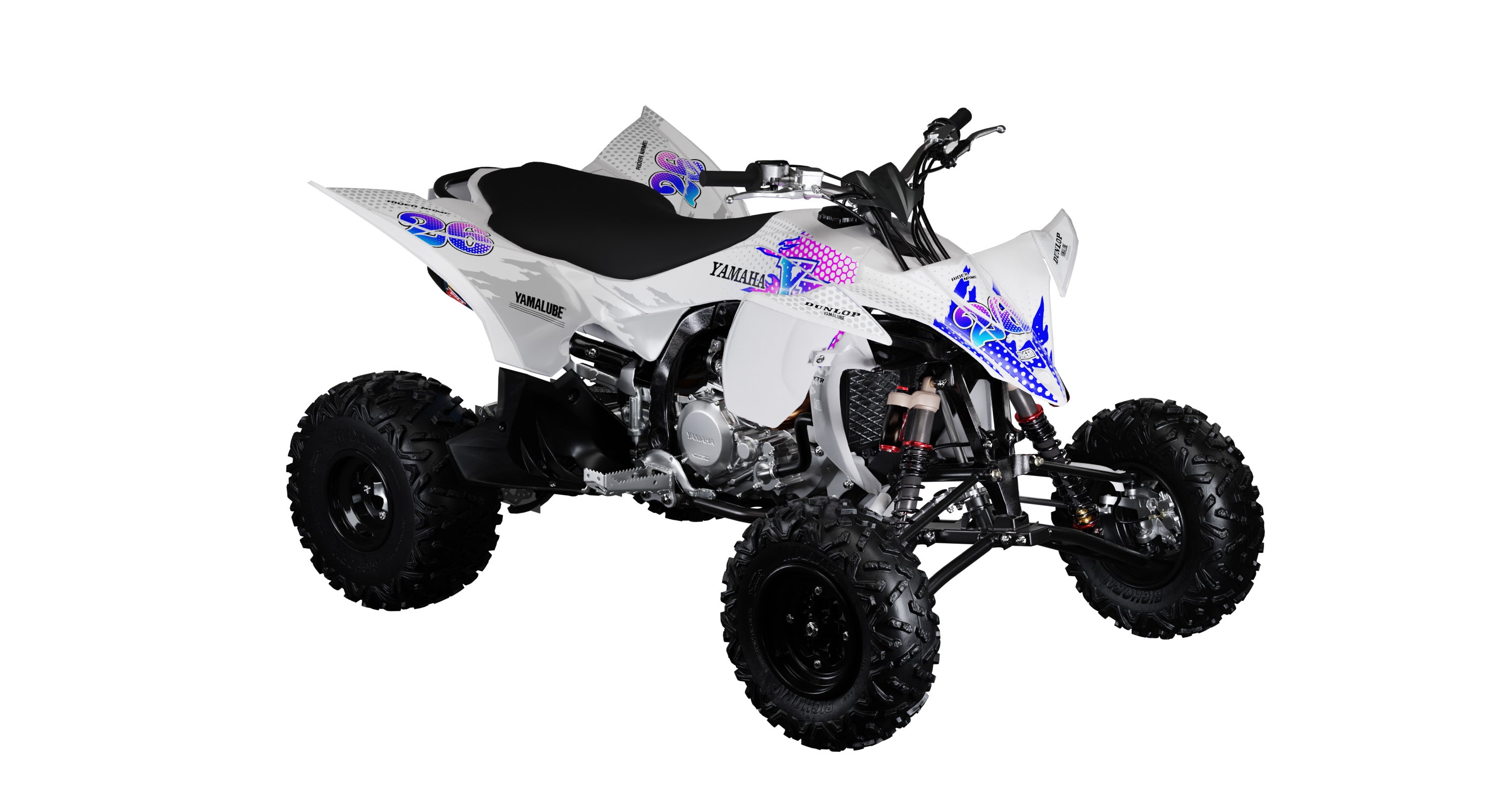 White Retro Quad Graphics Kit | Quad & ATV Decals – Omega Moto Graphics