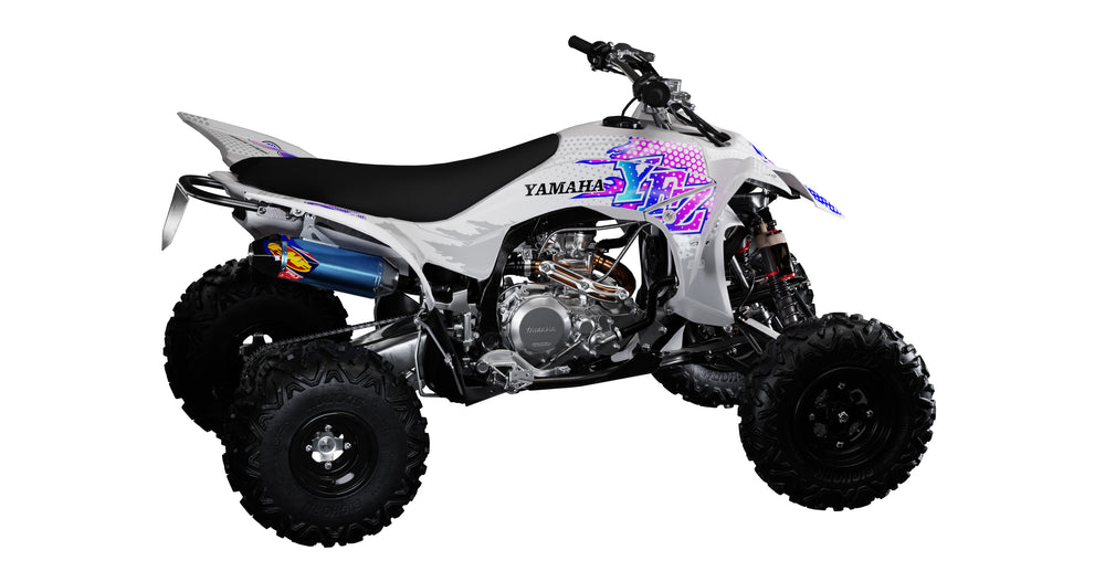 Yamaha YFZ White Retro Quad Sticker Kit