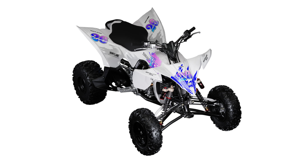 YFZ White Retro Quad Decal Kit