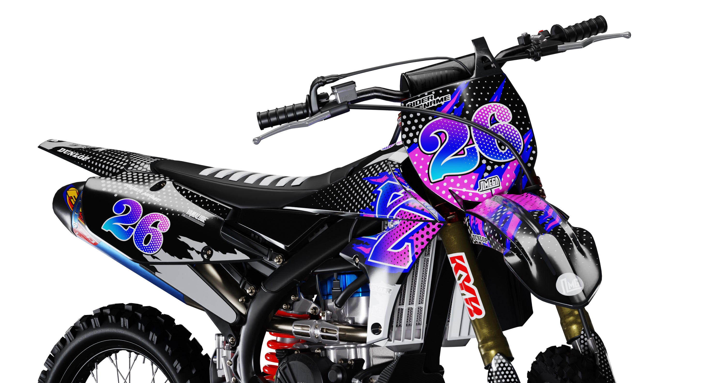 Black Retro Statement Graphics Kit | MX Sticker Kit – Omega Moto