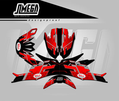 Red Neuron Helmet Graphics