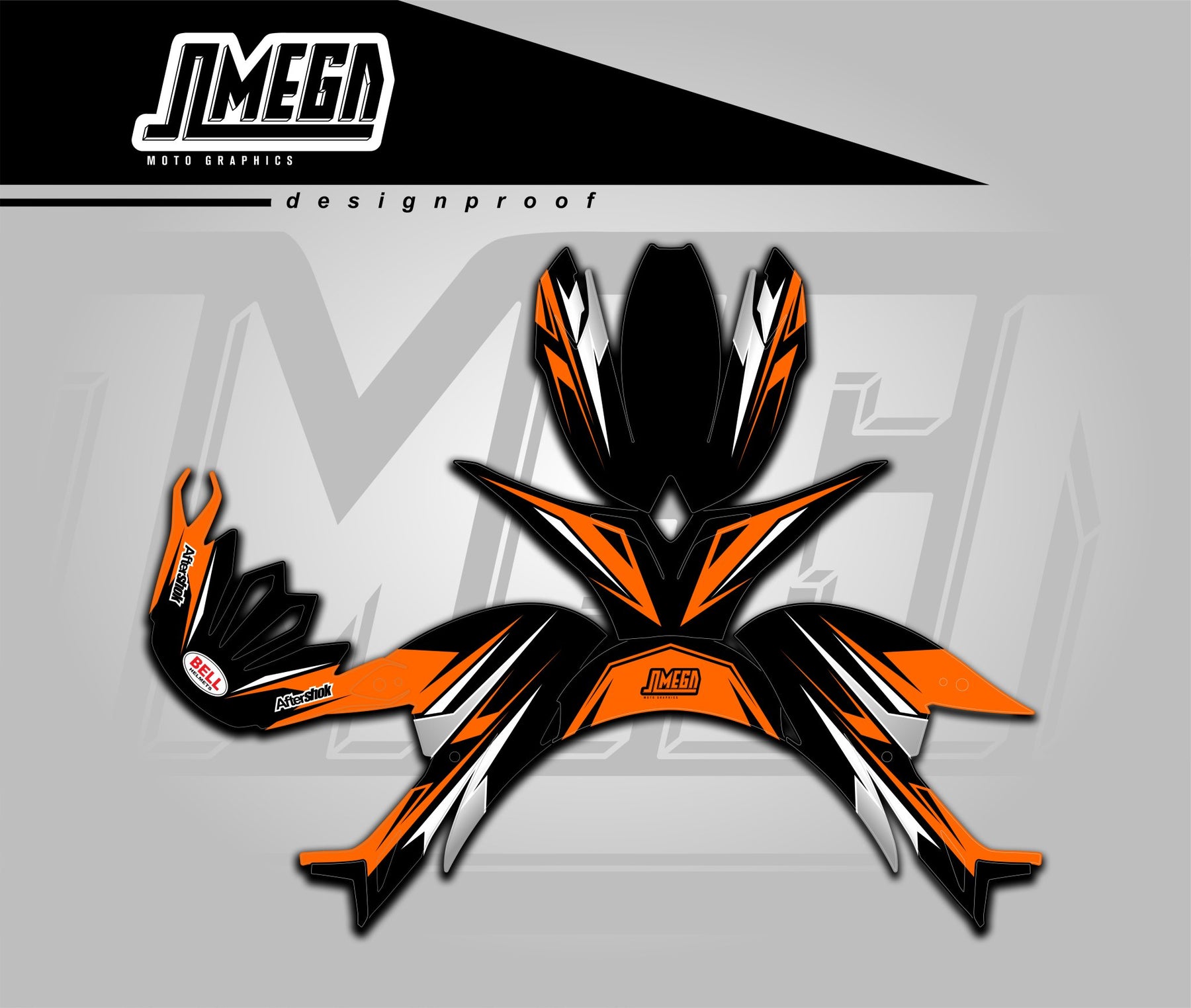 bell helmet design sticket Classic Orange Helmet Graphics