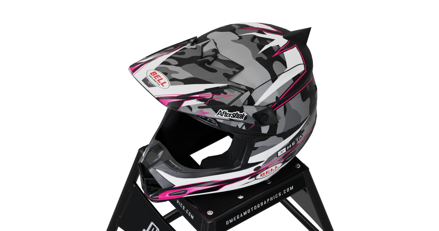 Pink Lines Helmet Graphics