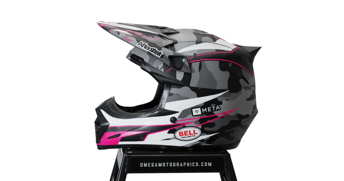 Pink Lines Helmet Graphics