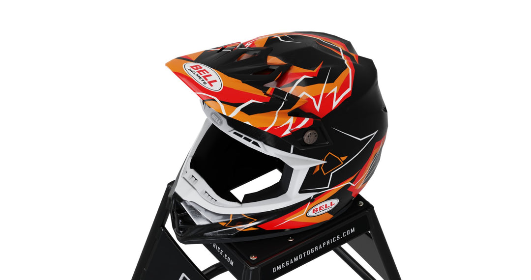 custom orange motorcycle helmet Retro orange Helmet Graphics