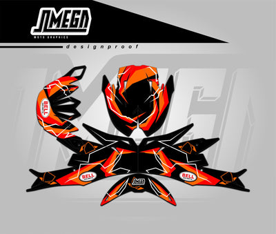 Retro orange Helmet Graphics