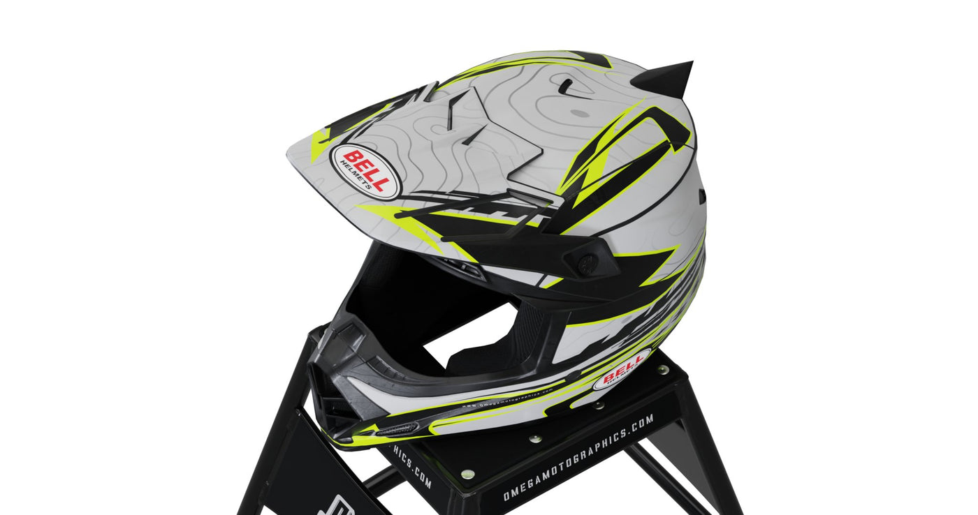 White Topo Helmet Graphics