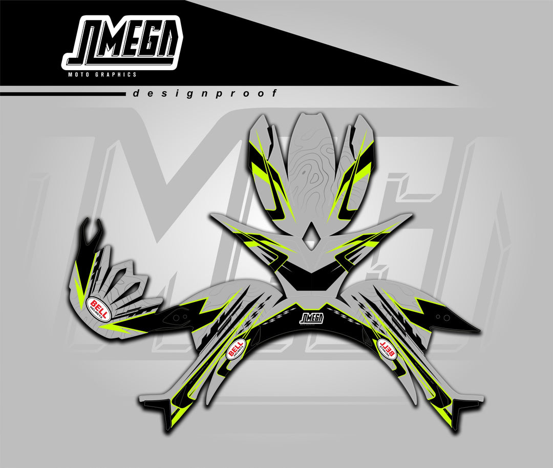 Tobenz Graphics White Topo Helmet Graphics | MX Helmet Stickers – Omega Moto Graphics