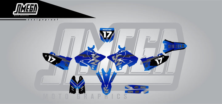 Blue Geometric motocross graphics kit full sheet layout