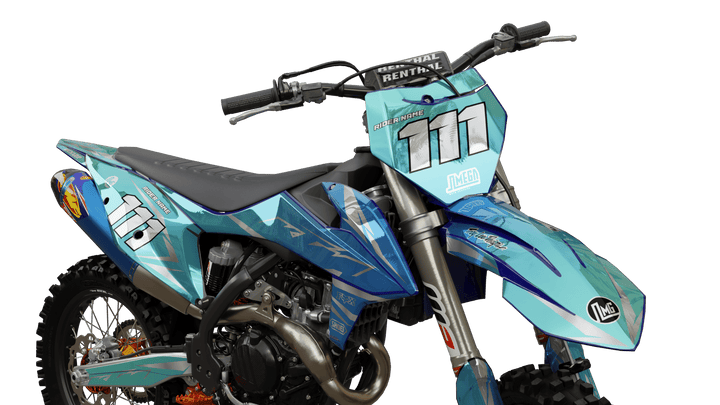 Blue Teal Metal Graphics Kit