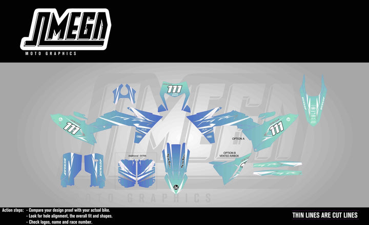Blue Teal Metal Graphics Kit