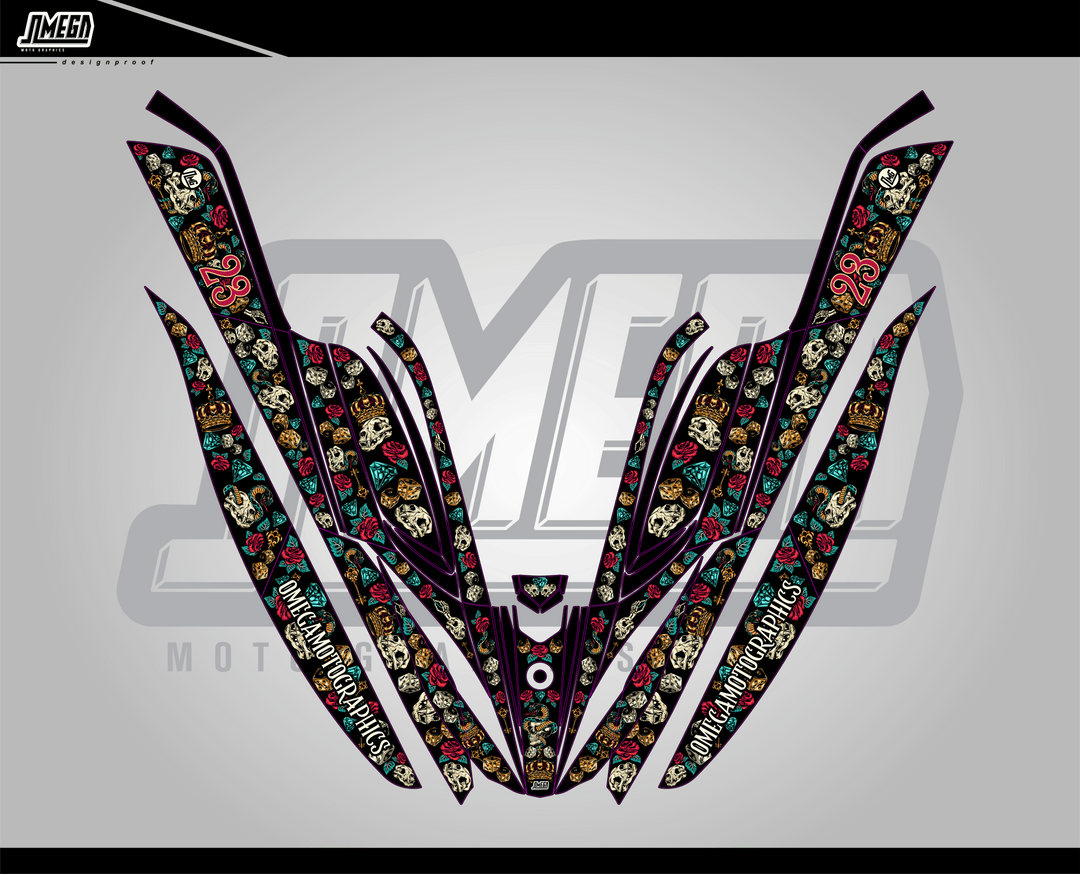 Dark Bloom Jet Ski Graphics Kit