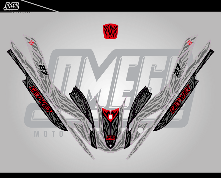 Silver Predator Jet Ski Graphics Kit