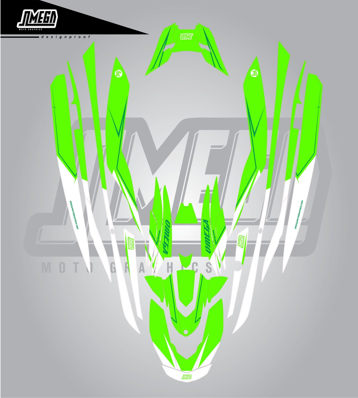 Bright Green Jet Ski Graphics Kit