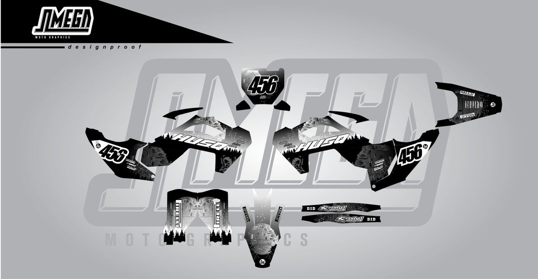 Grey Death Star Graphics Kit