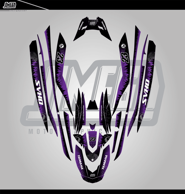Purple Death Star Jet Ski Graphics Kit