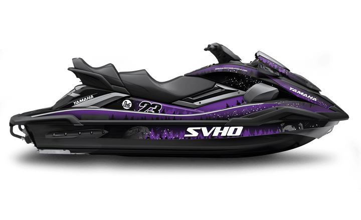 Purple Death Star Jet Ski Graphics Kit
