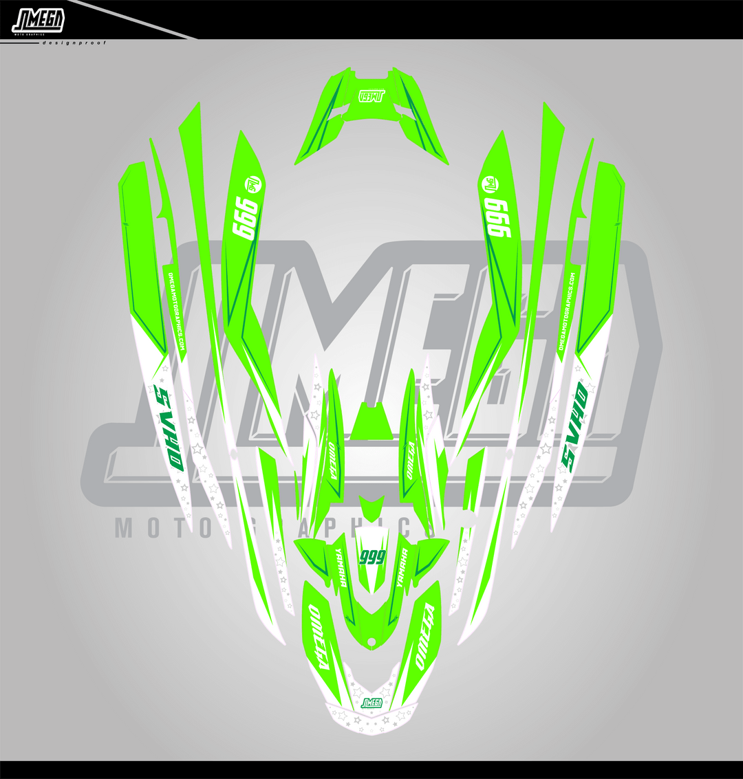 Bright Green Jet Ski Graphics Kit
