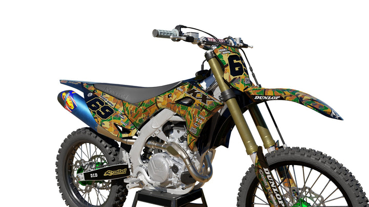 Leaf Camo Kawasaki sticker kit front view